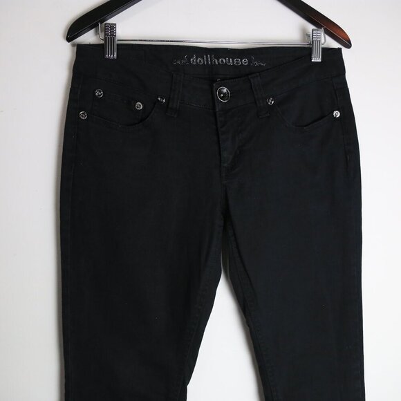 Dollhouse Vintage 80s Classic Straight Leg Jet Black Jeans Pants Size 5 - Picture 2 of 9